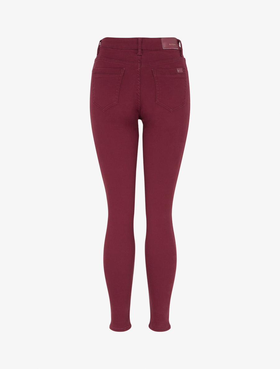 Jean skinny uni taille haute - Prune - 2