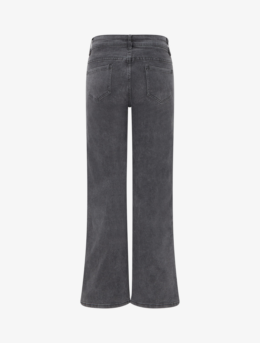 Jean wide leg coupe droite - Gris - 2