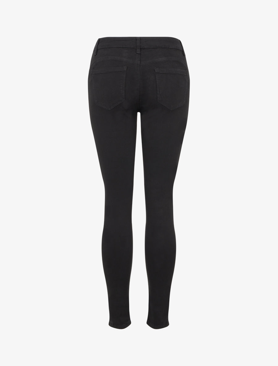 Hoch taillierte Push-up-Skinny-Jeans - Schwarz