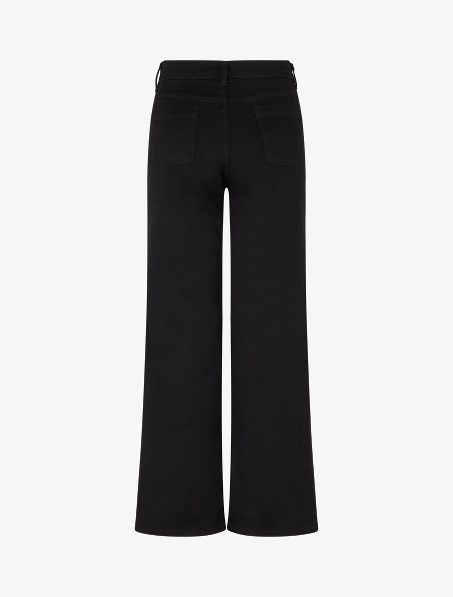 Jean ample push-up à poches plaquées boutonnées - Noir - 2