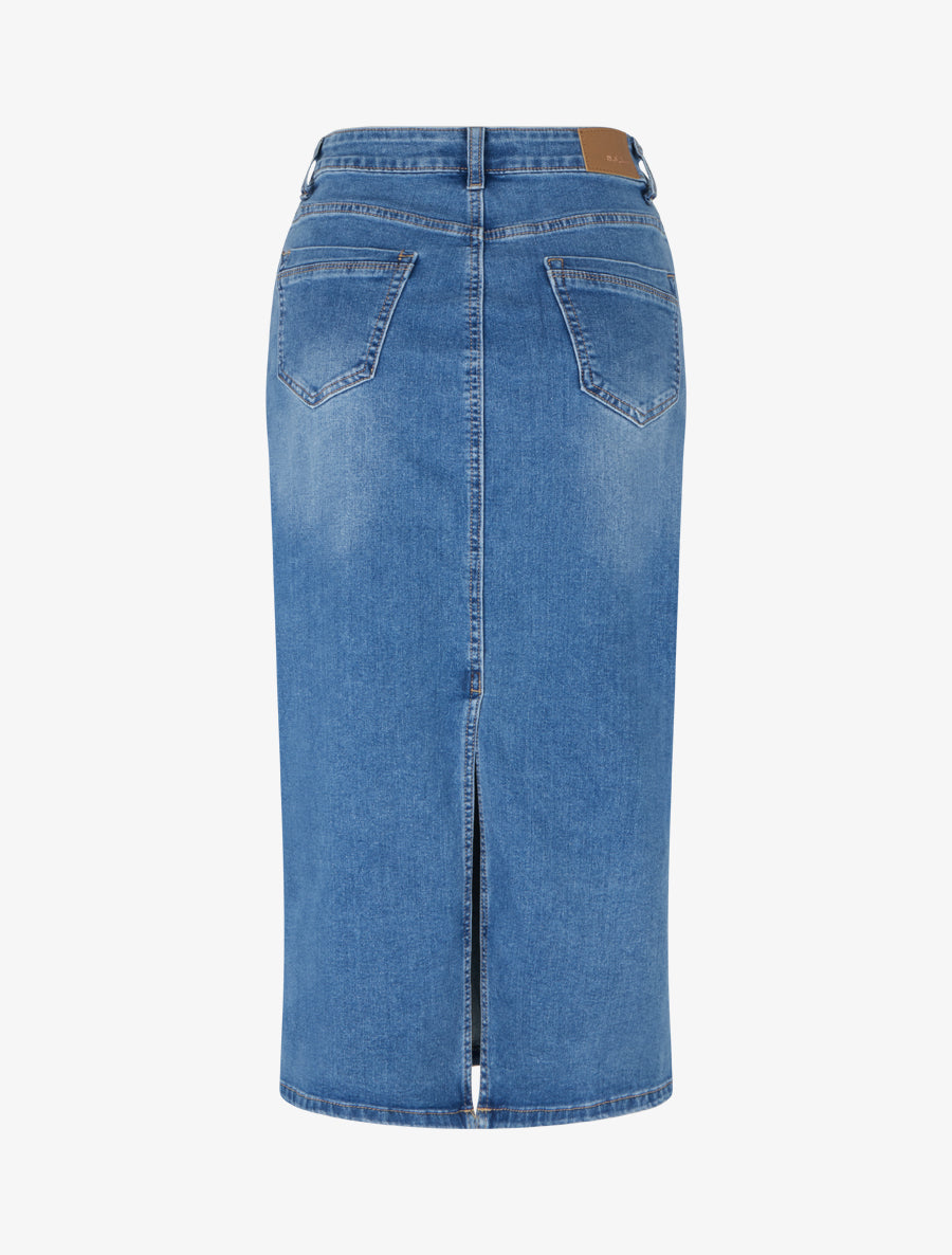 Jupe en jean fendue à l&