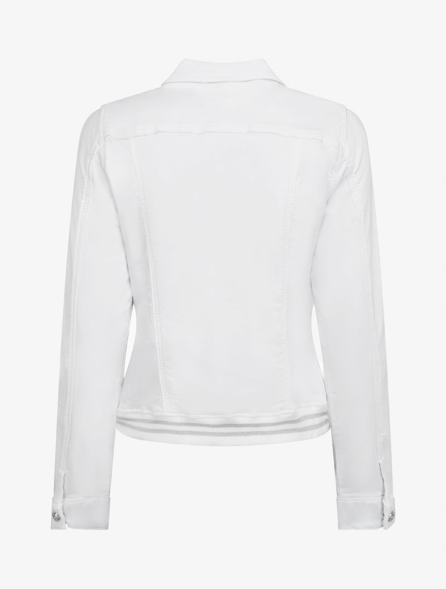 Veste en jean à bords élastiqués - Blanc - 2