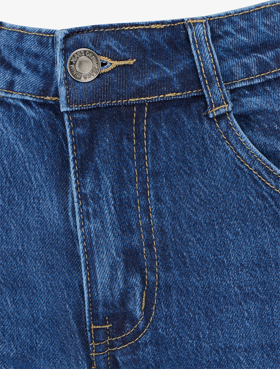 Jean wide leg à taille haute - Bleu denim - 3
