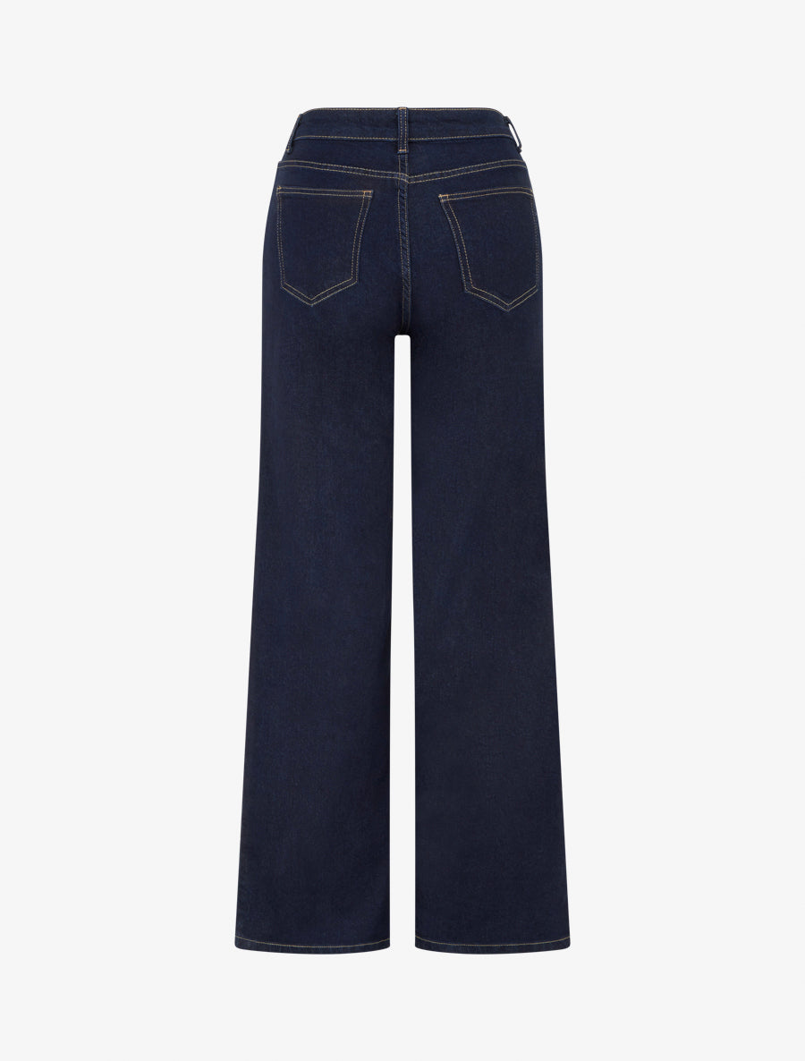 Jean wide leg à coutures apparentes - Bleu brut - 2