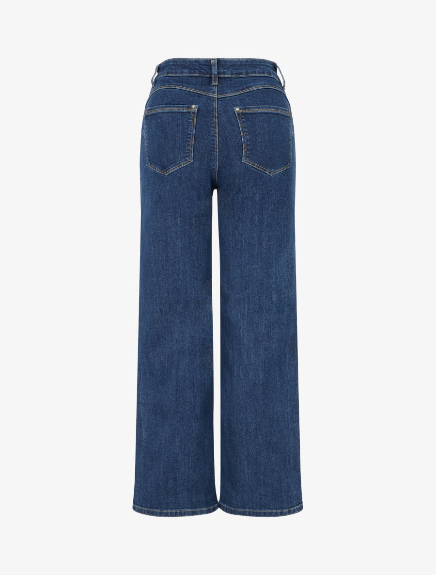 Jean taille haute coupe droite - Bleu denim - 2