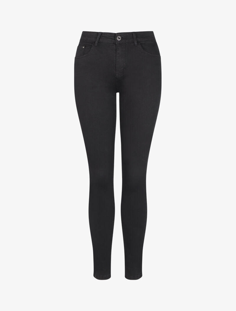Jean slim uni taille haute - Noir - 1
