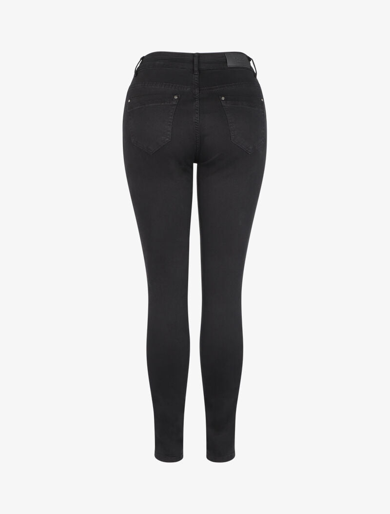 Jean slim uni taille haute - Noir - 2