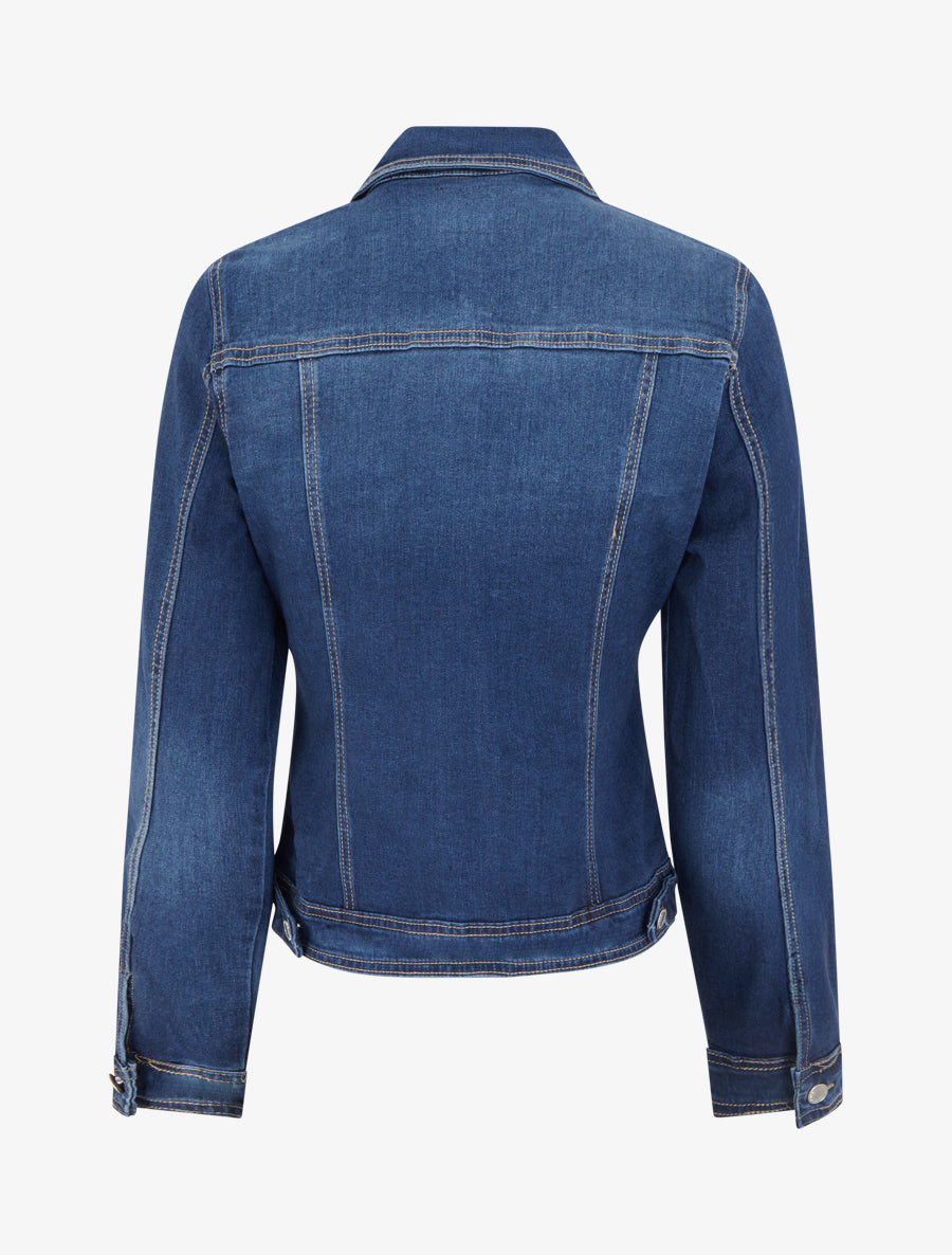 Taillierte Jeansjacke - Blau