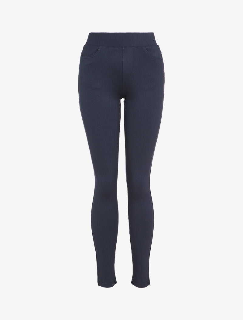 Legging uni à poches - Marine - 4