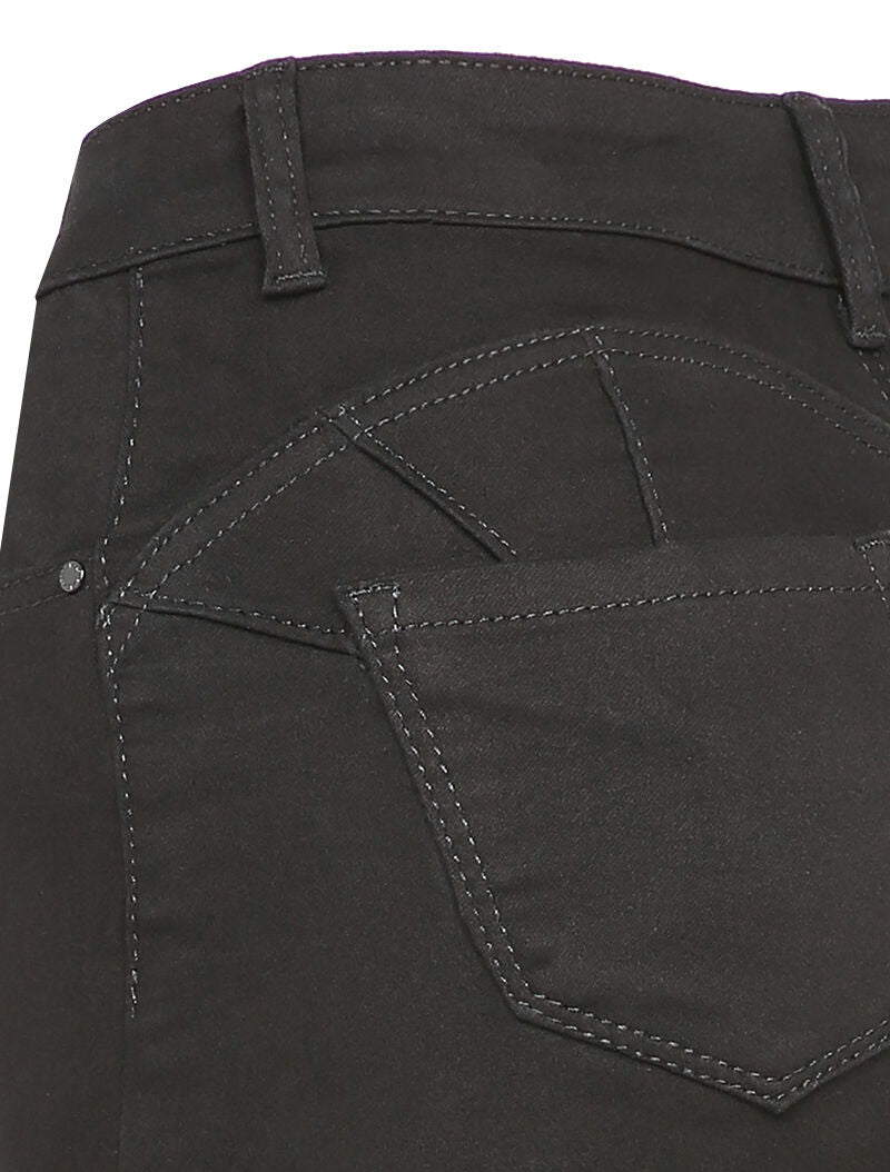 Jean skinny uni à taille haute - Noir - 3