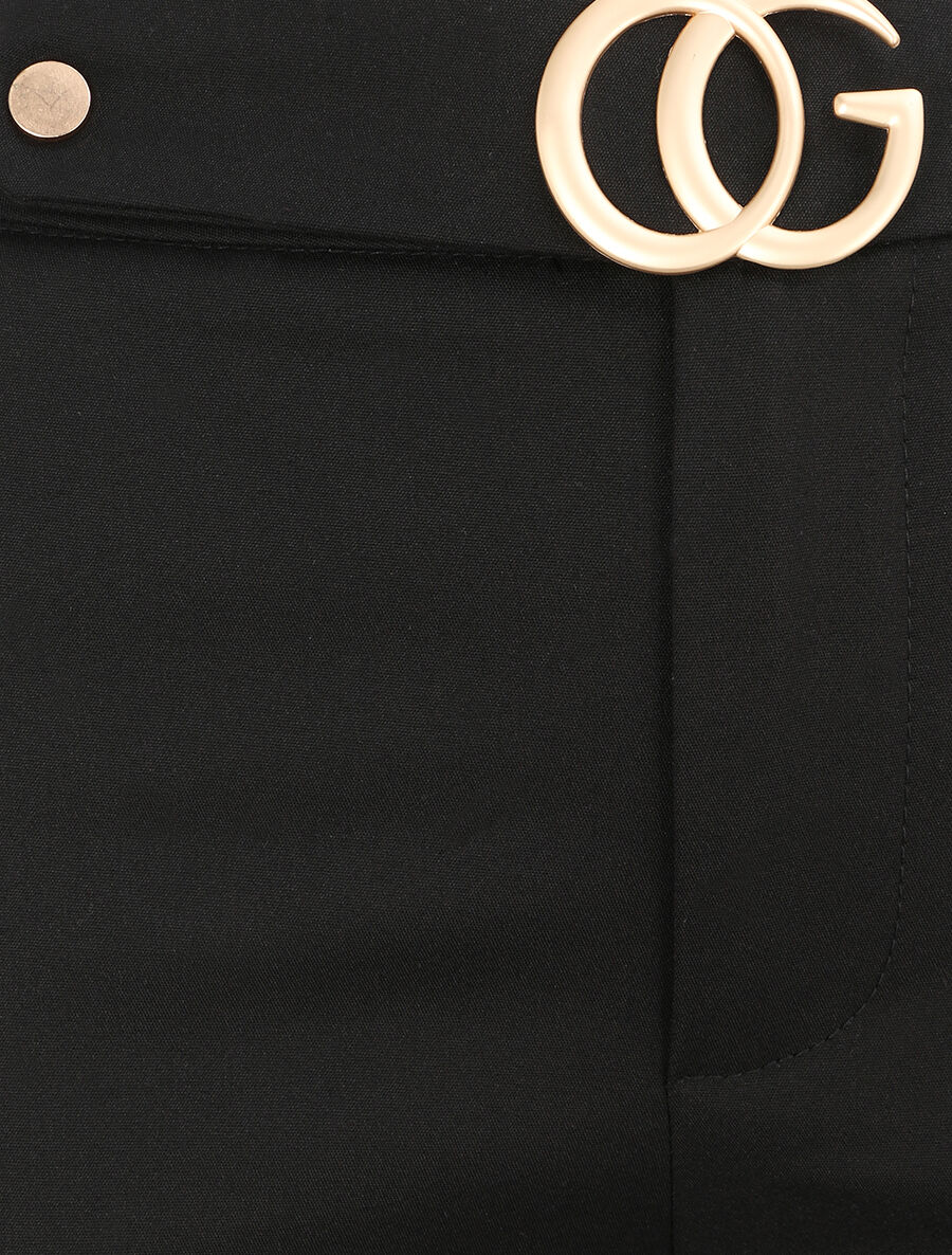 Pantalon droit à boucle stylisée - Noir - 3