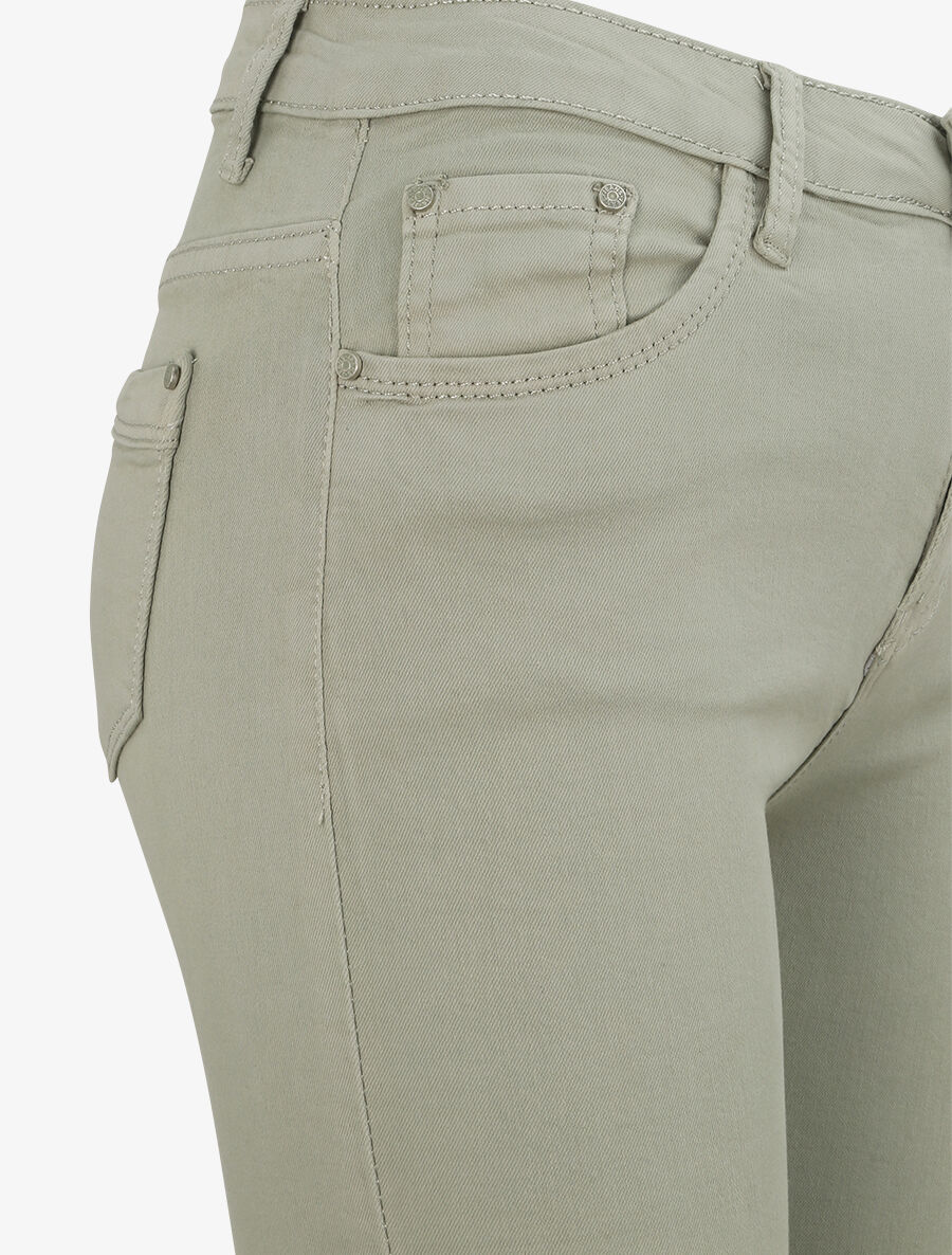 Jean skinny uni à taille haute - Vert olive - 5