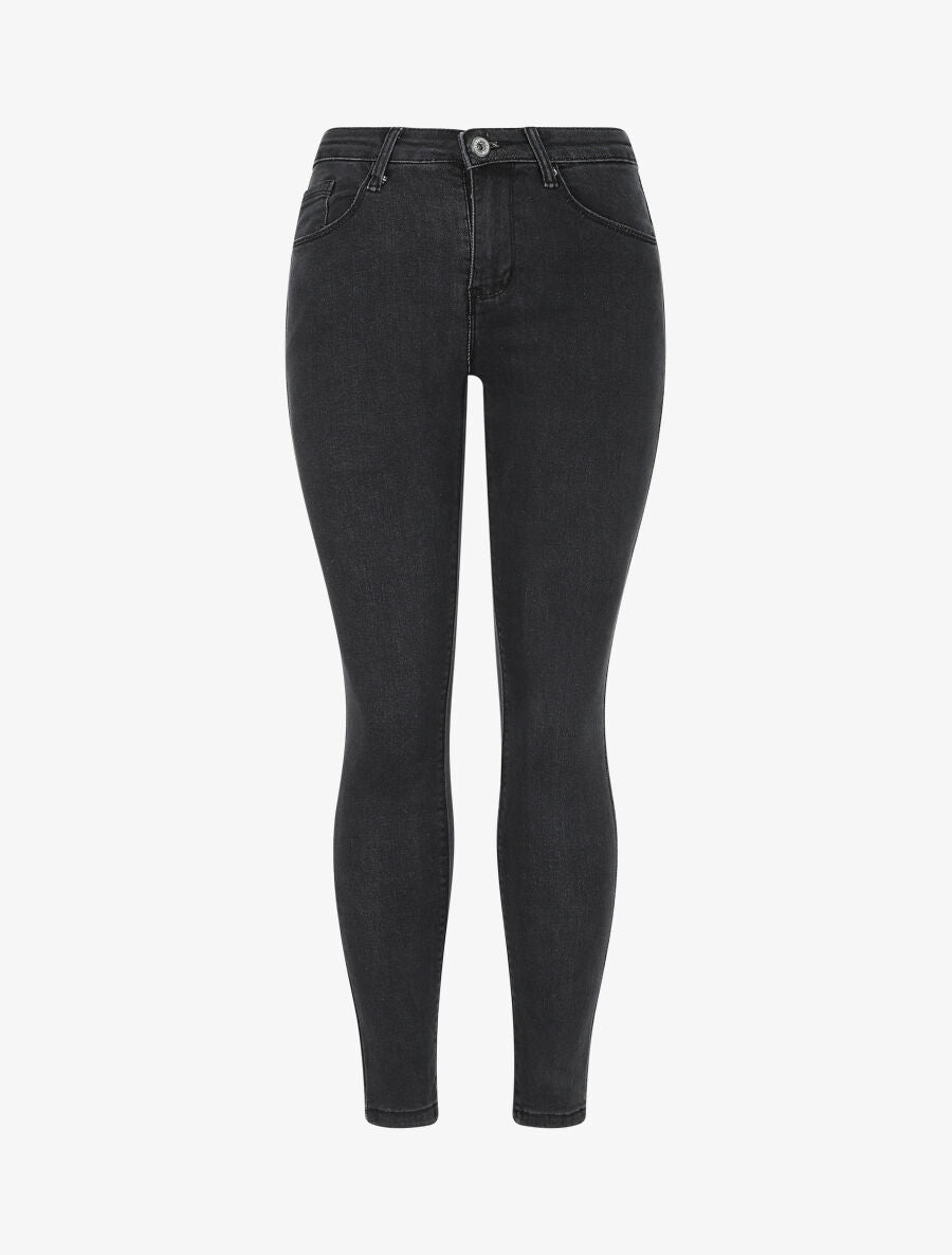 Jean skinny push up à taille haute - Gris foncé - 1