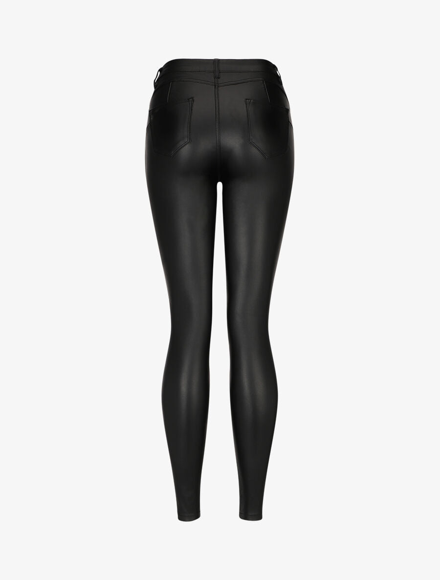 Jean skinny ciré push-up à taille haute - Noir - 2