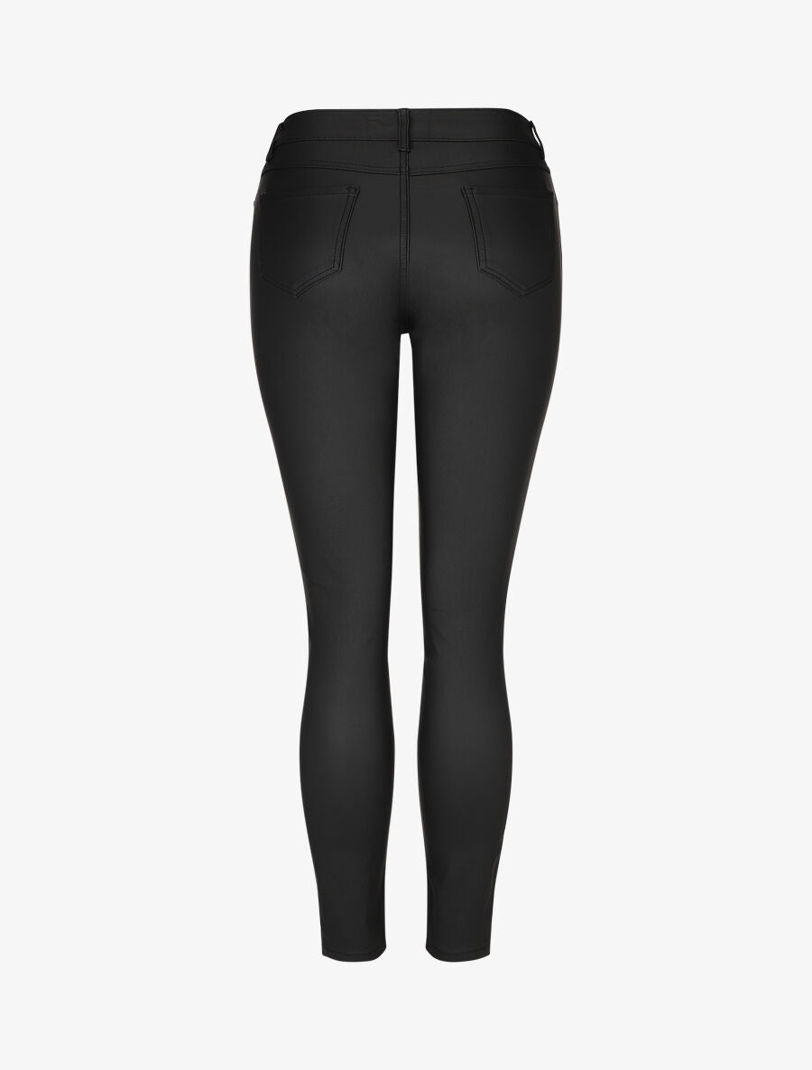 Jean skinny ciré taille haute - Noir - 2