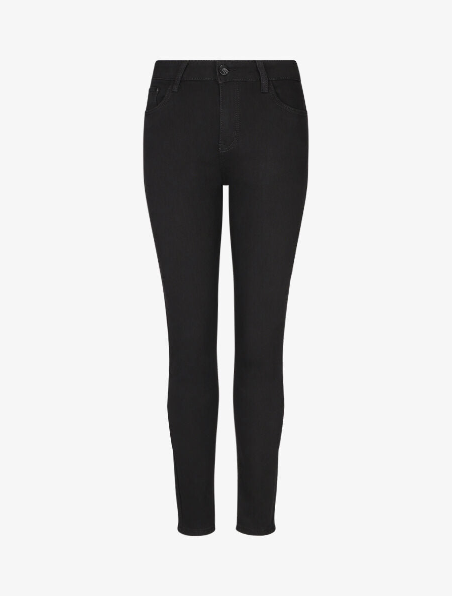 Jean grande taille coupe slim - Noir - 1
