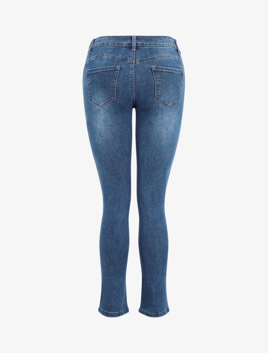 Jean push up légèrement délavé coupe slim - Bleu - 2