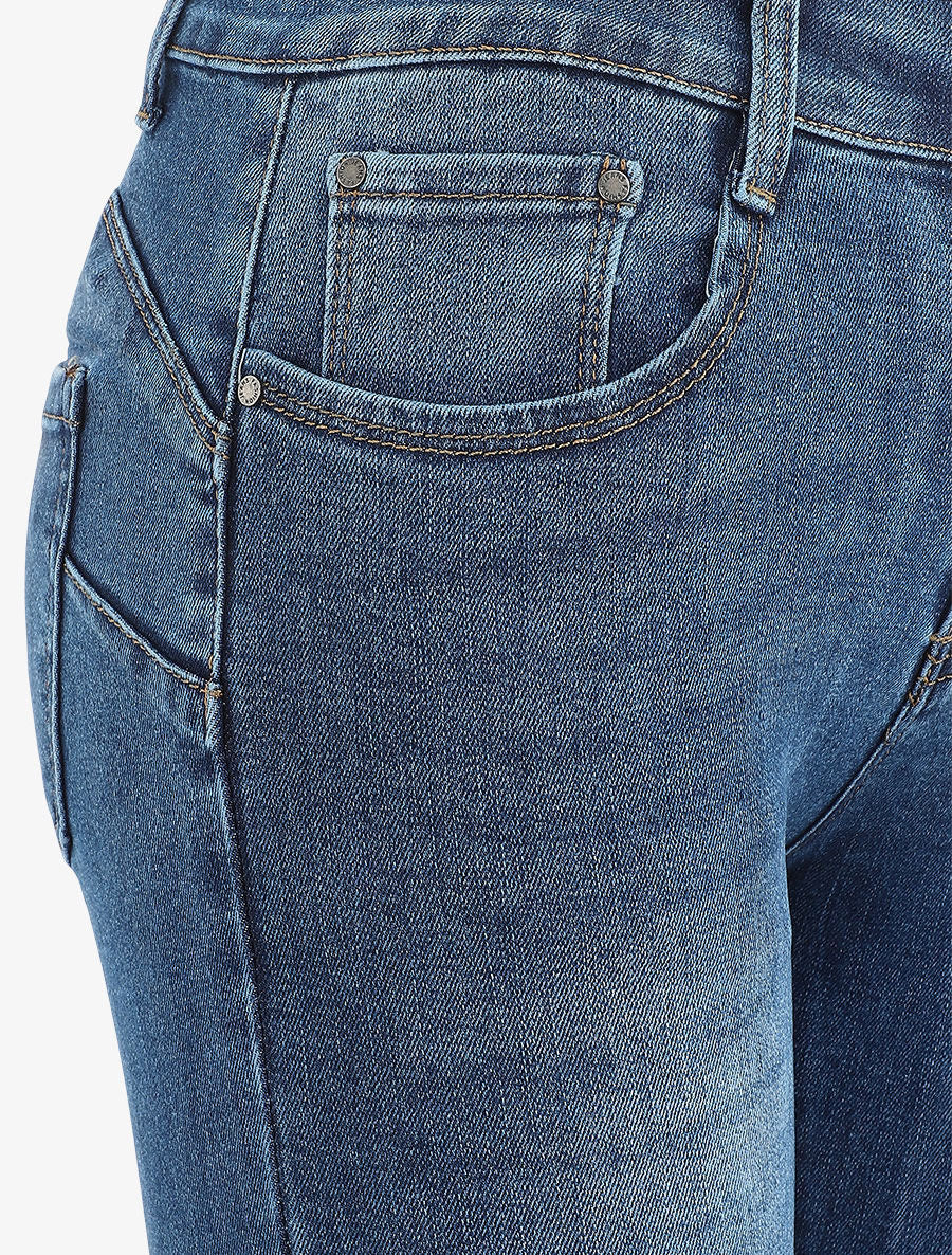 Jean push up légèrement délavé coupe slim - Bleu - 3