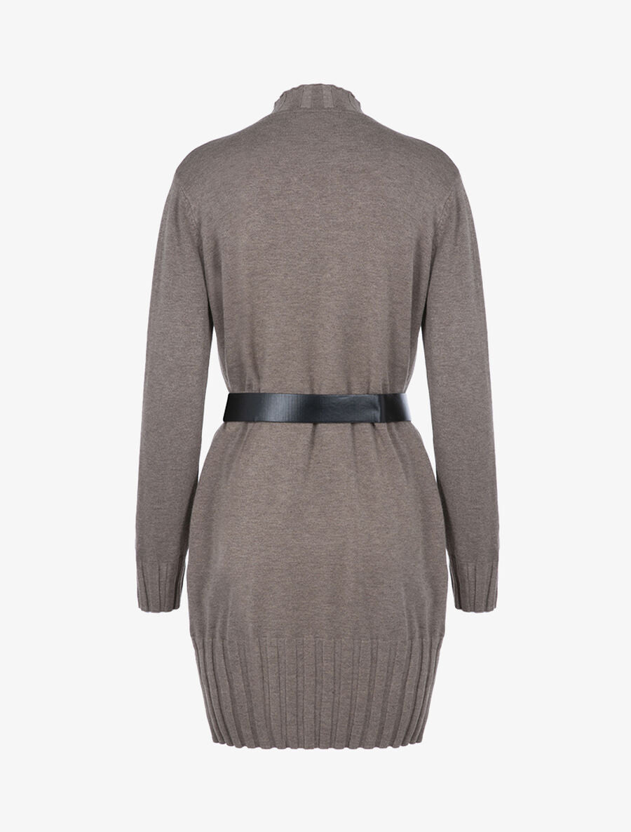 Robe-pull stretch coupe boule - Taupe - 2