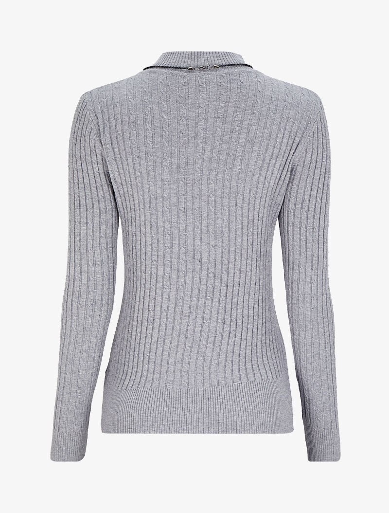Pull effet maille tressée - Gris - 2