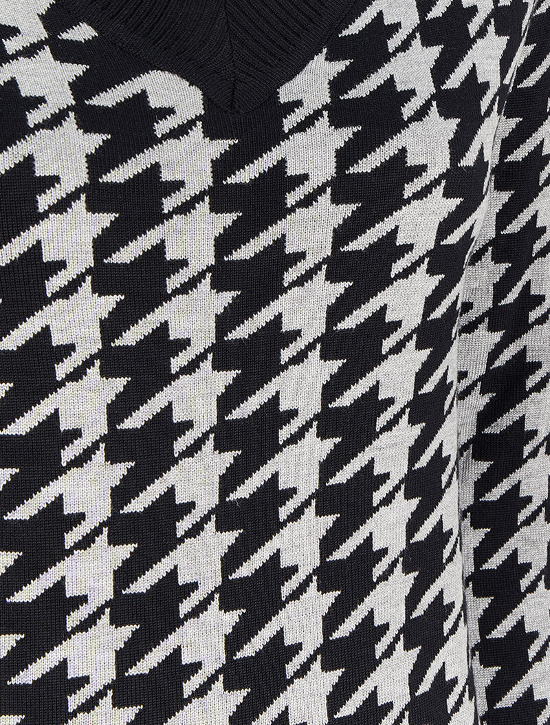 Pull col V à imprimé - Gris/noir - 3