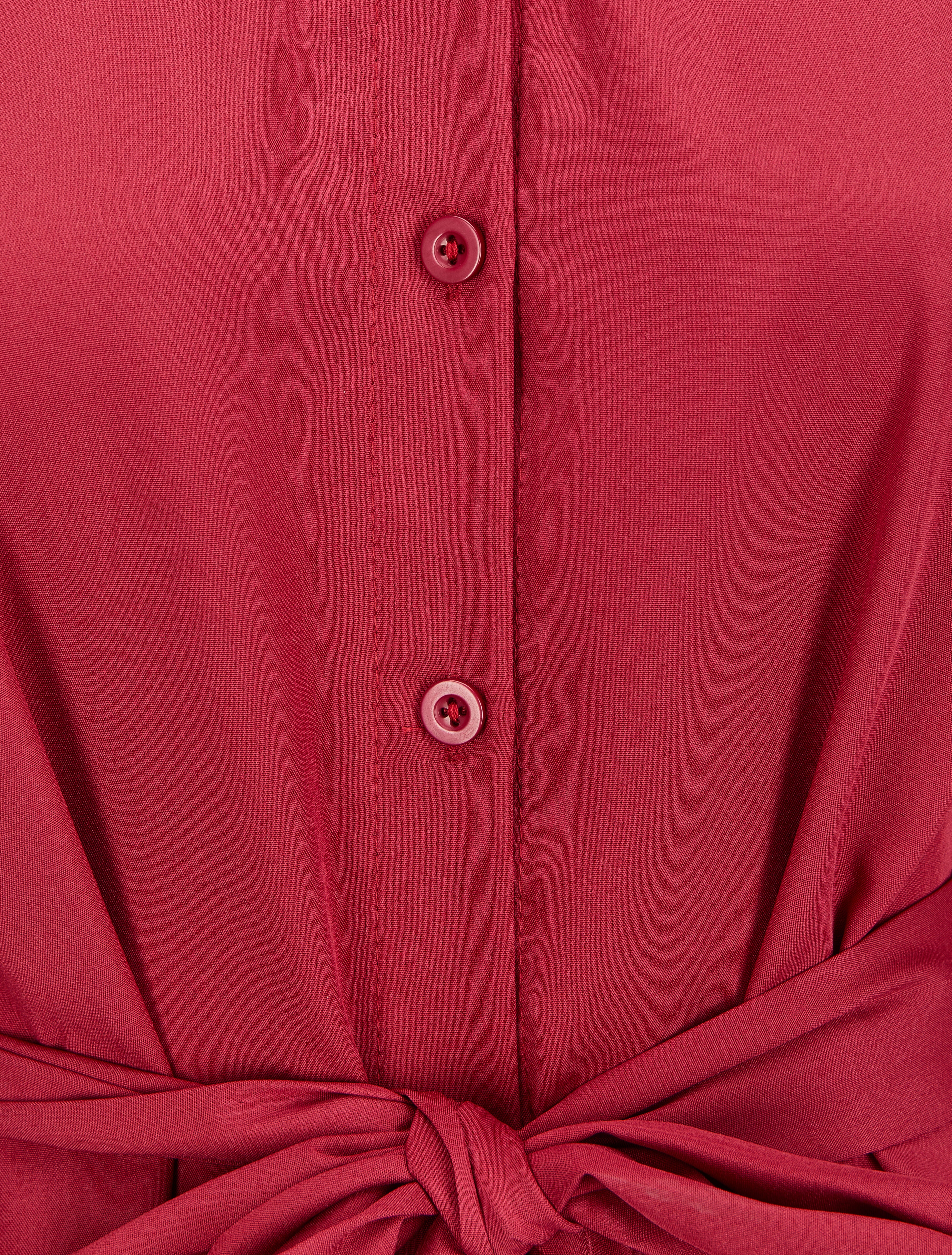 Robe chemise ample à ceinture - Bordeaux - 3