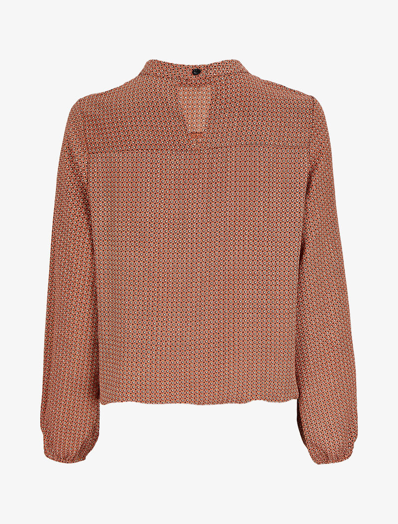 Blouse à motifs géométriques - Rouge - 2