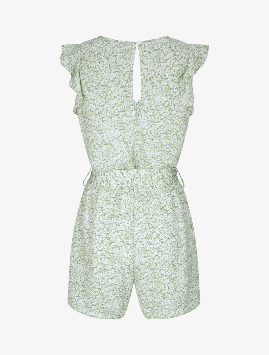 Combishort à imprimé fleuri - Vert - 2