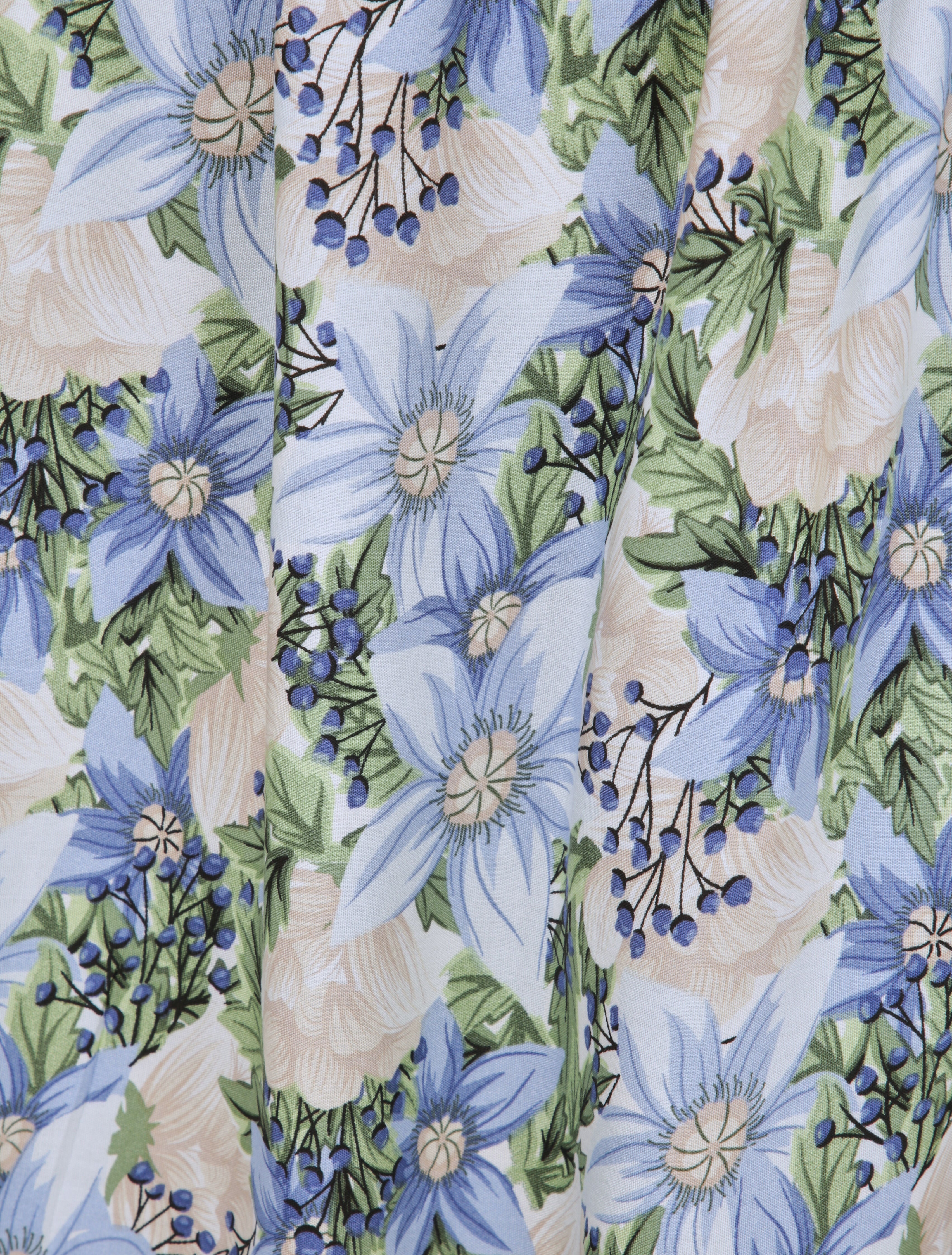 Robe patineuse à imprimé multi-fleurs - Bleu - 4