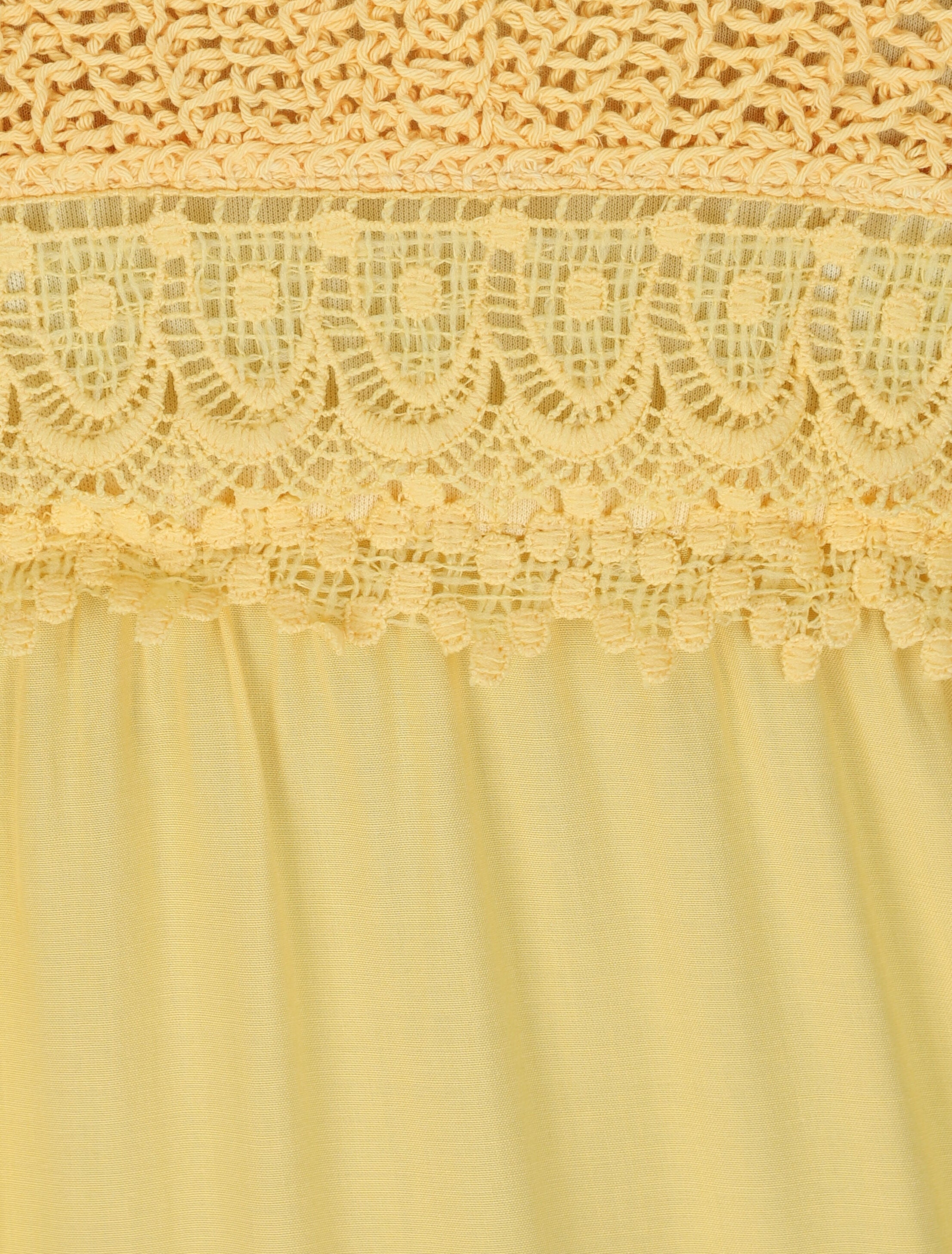 Robe longue empire unie à buste en crochet - Jaune - 3