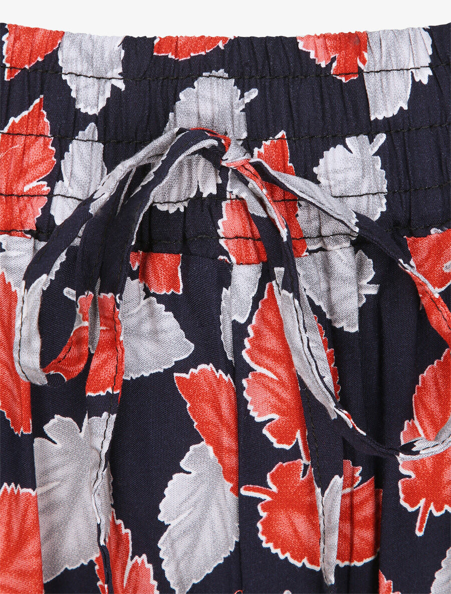 Pantalon harem imprimé feuilles d&
