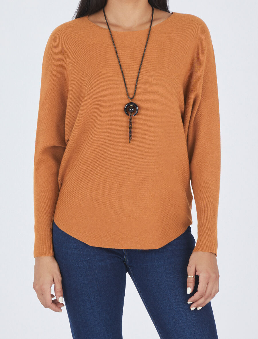 Pull uni col bateau - Camel - 4