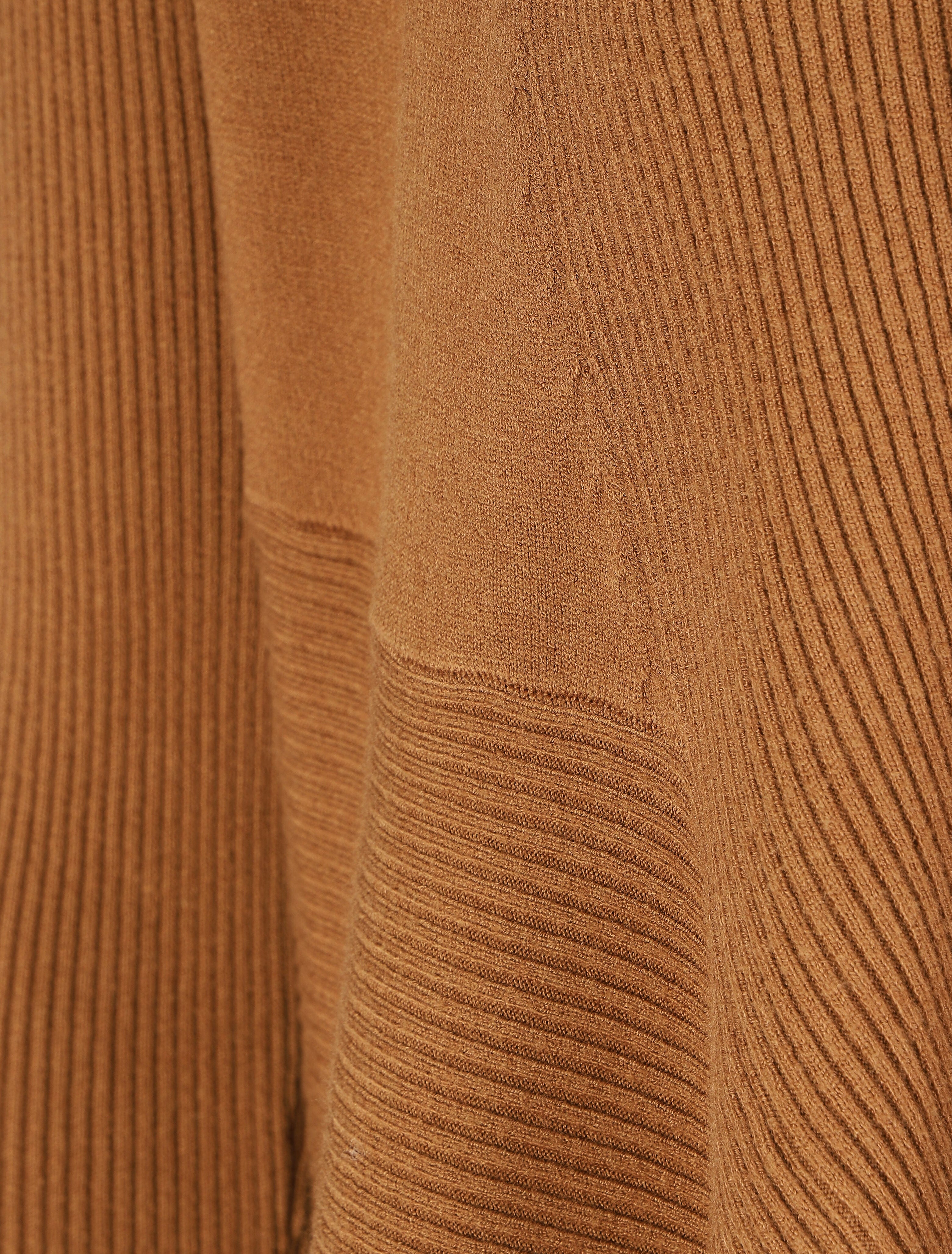 Gilet long uni côtelé - Camel - 3