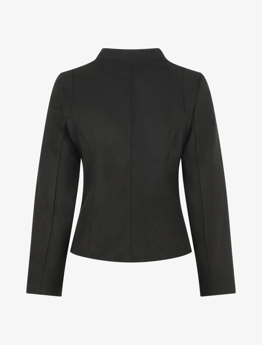 Veste droite en suédine - Noir - 2