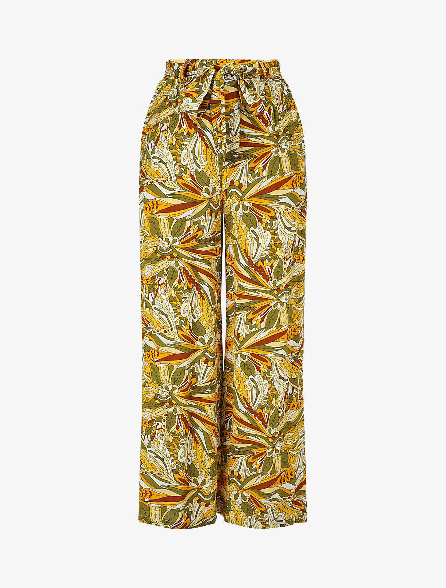 Pantalon fluide à imprimé stylisé - Kaki - 4