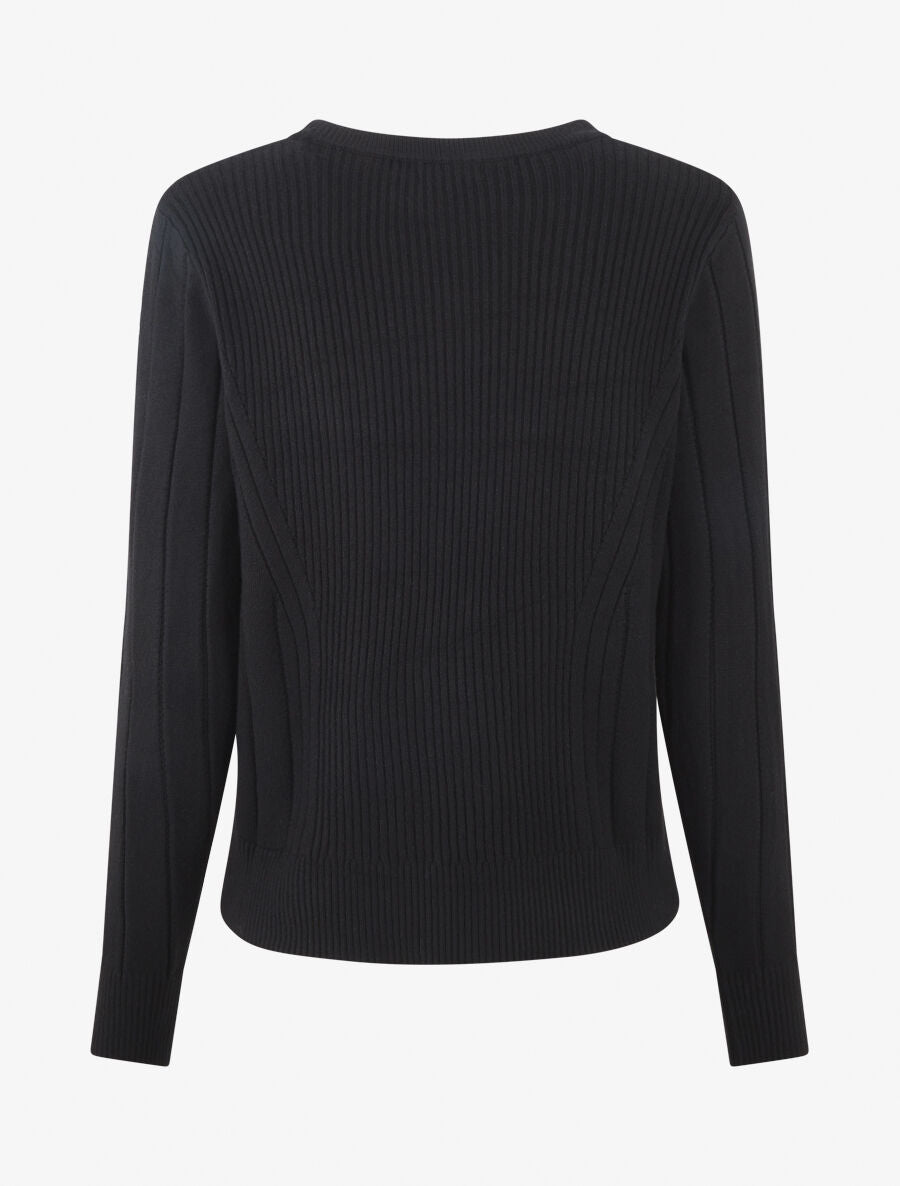 Gilet côtelé ajusté à zip - Noir - 2