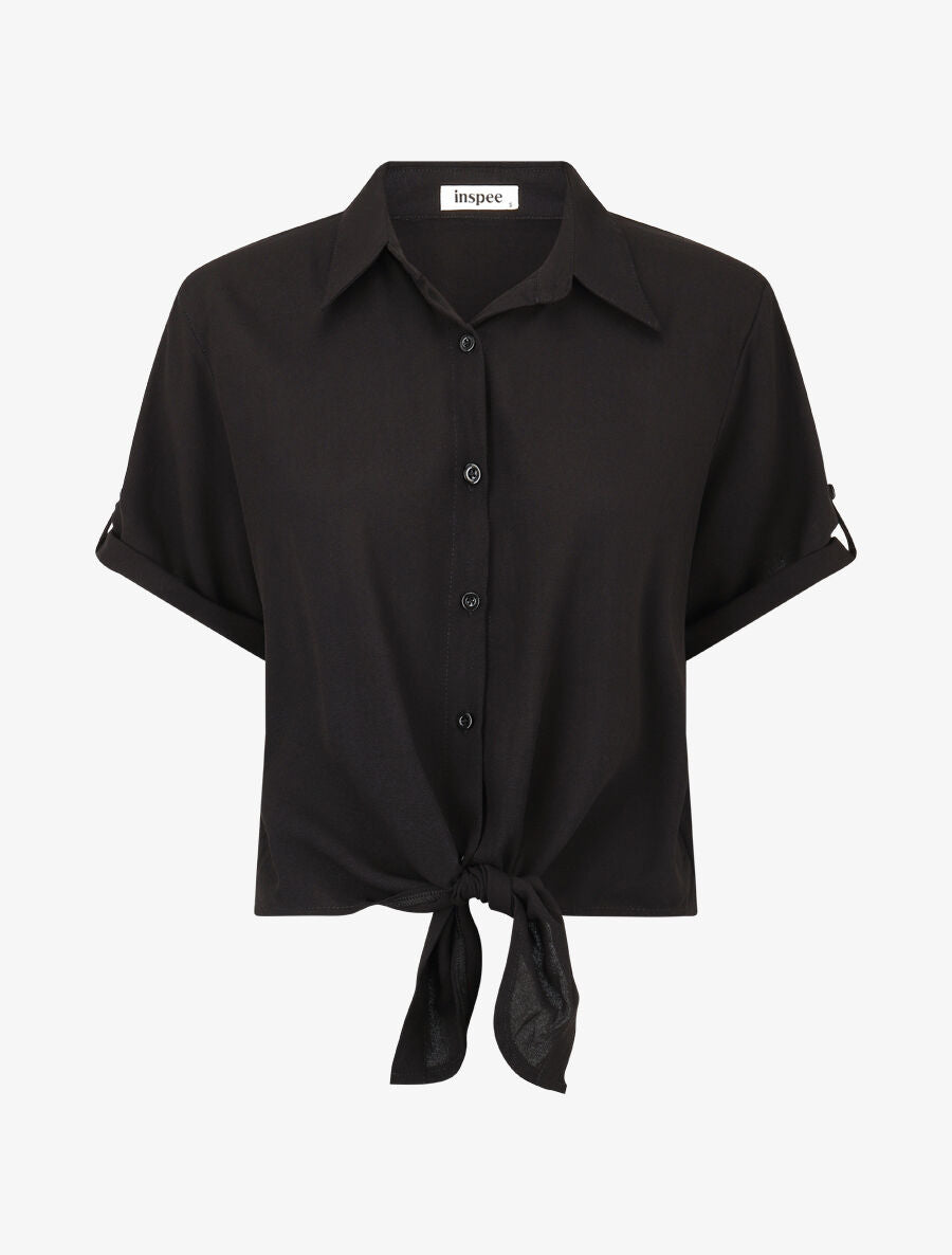 Ensemble top à nouer et pantalon - Noir - 2