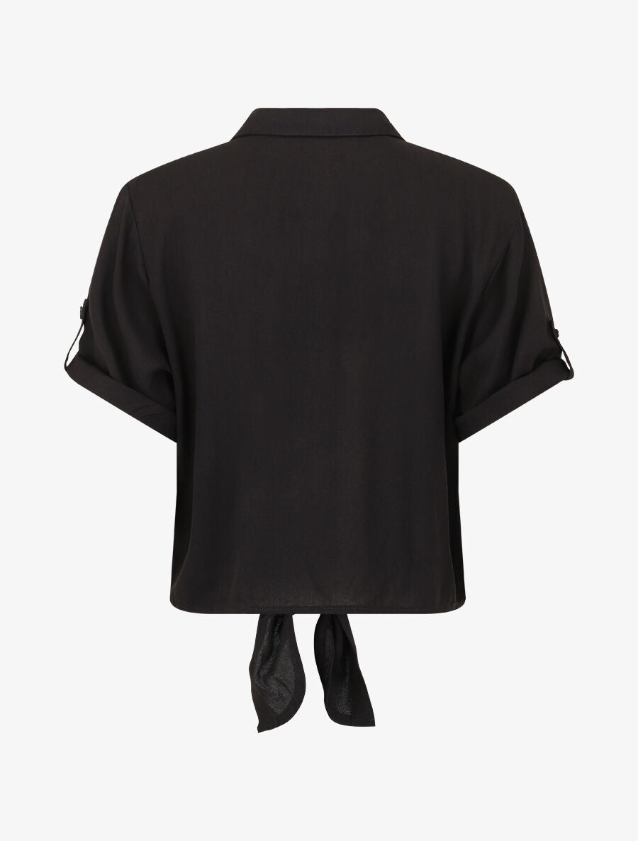 Ensemble top à nouer et pantalon - Noir - 3
