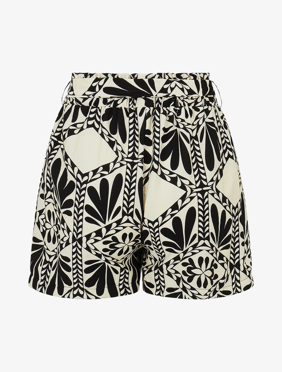 Short paper bag imprimé ikat - Noir - 2