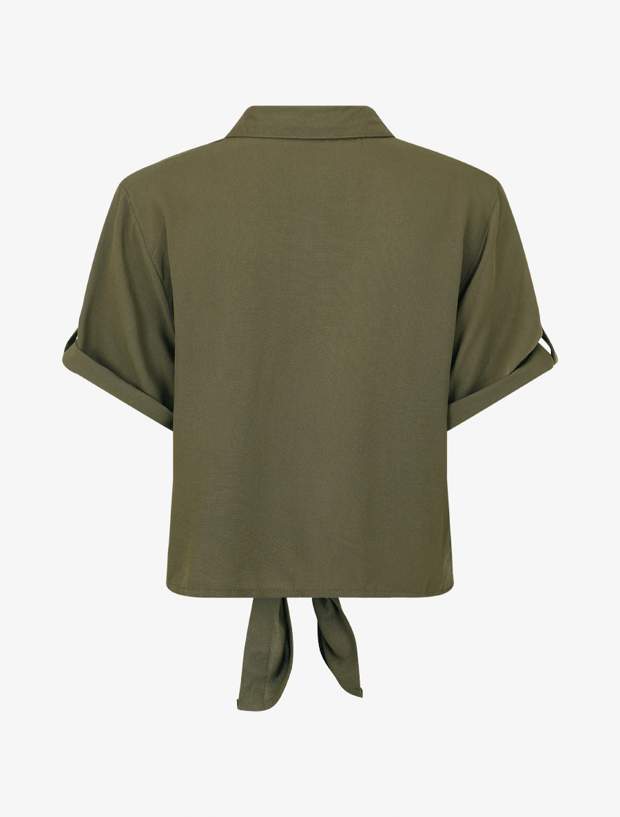 Top uni à nouer - Kaki - 2