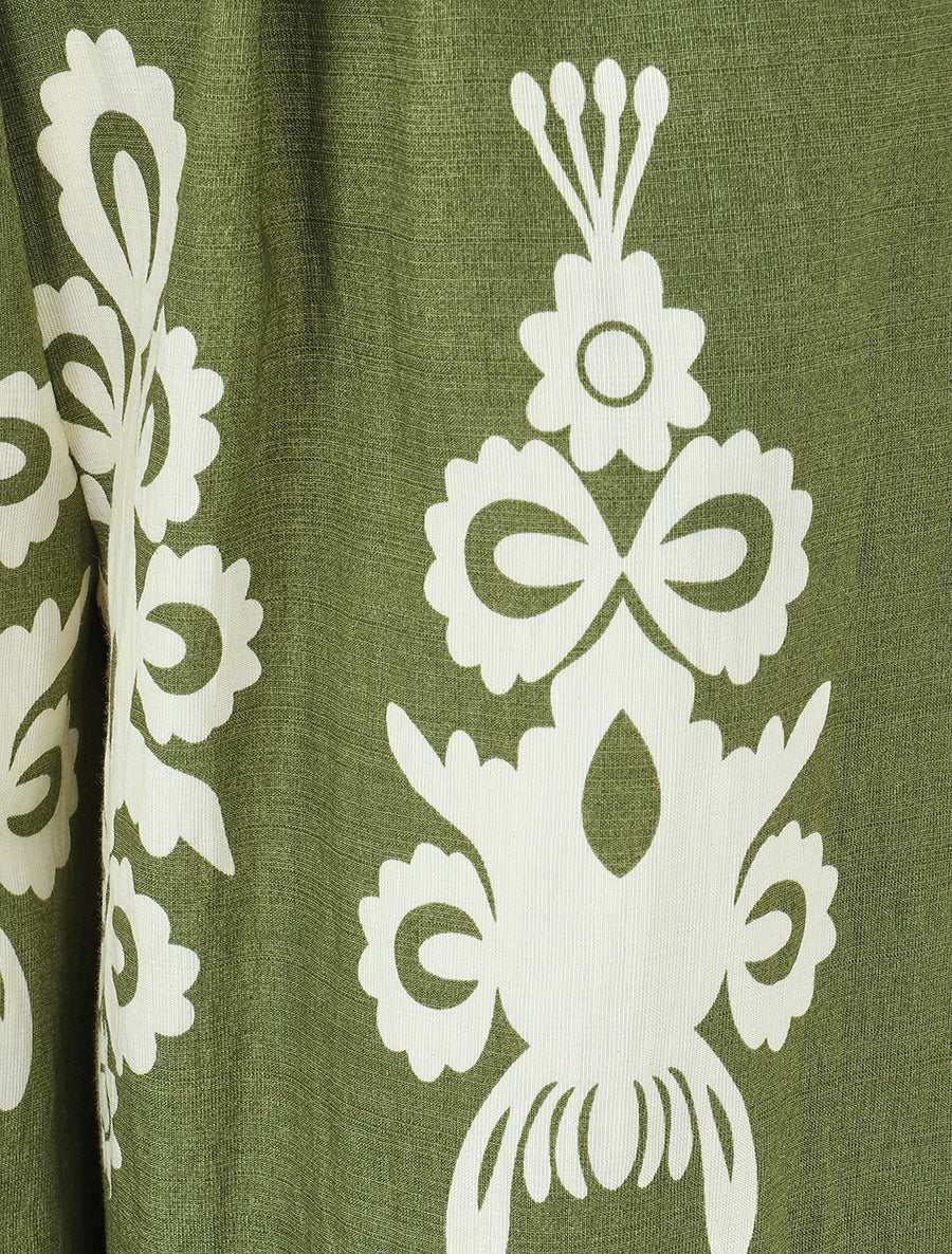 Pantalon droit imprimé ikat - Kaki - 3