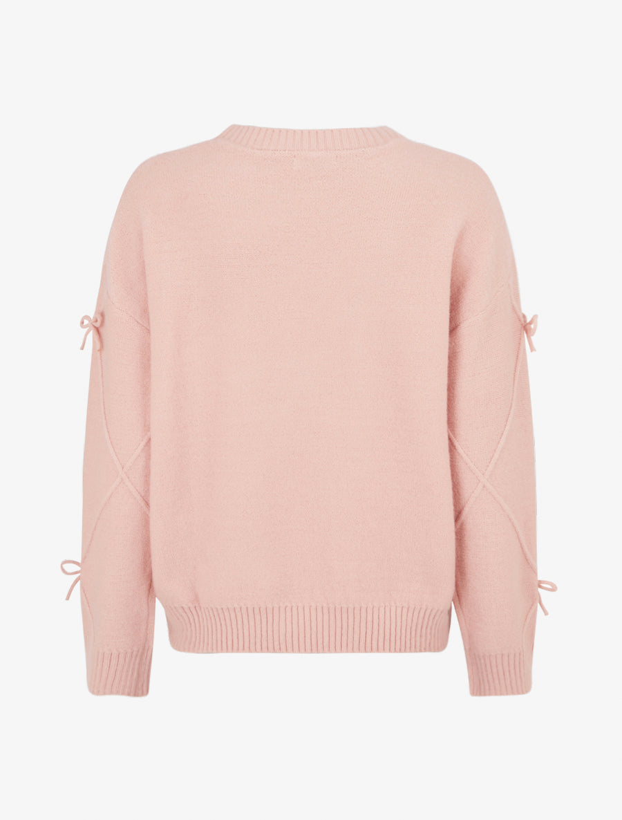 Pull uni à nœuds décoratifs - Rose - 2