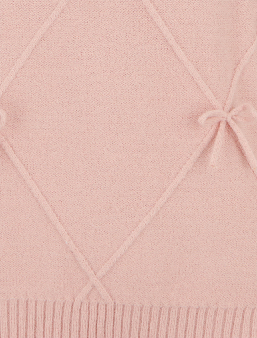 Pull uni à nœuds décoratifs - Rose - 3