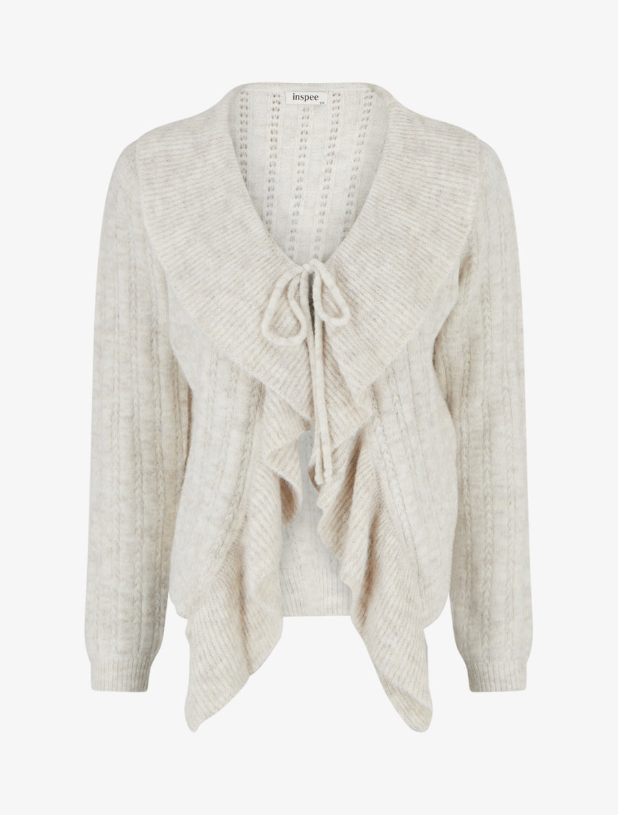 Gilet uni en maille - Écru - 1