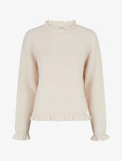 Pull duveteux à bords vagues - Écru - 1