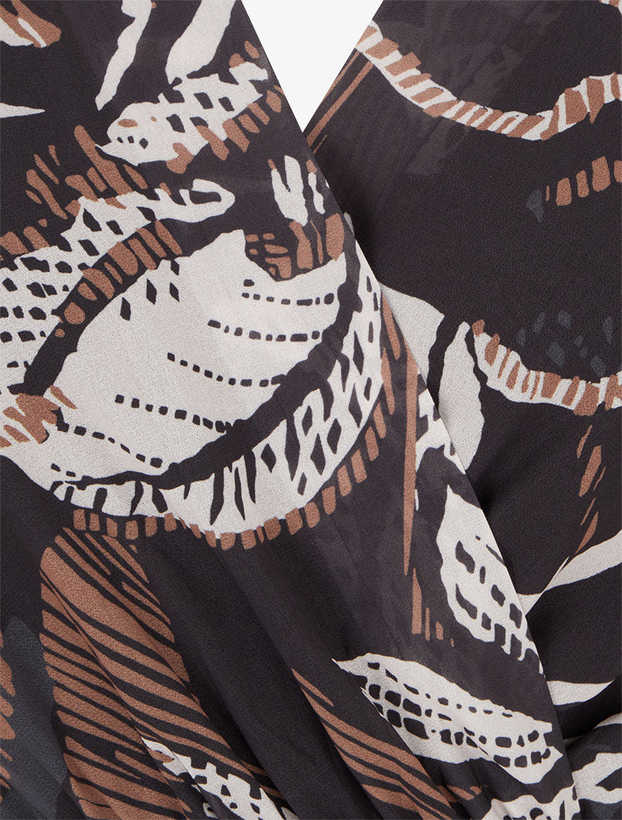 Robe mi-longue à taille élastiquée - Noir - 3
