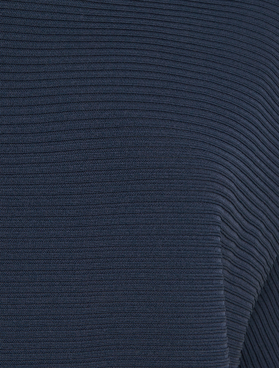 Top uni texturé à manches courtes - Marine - 3