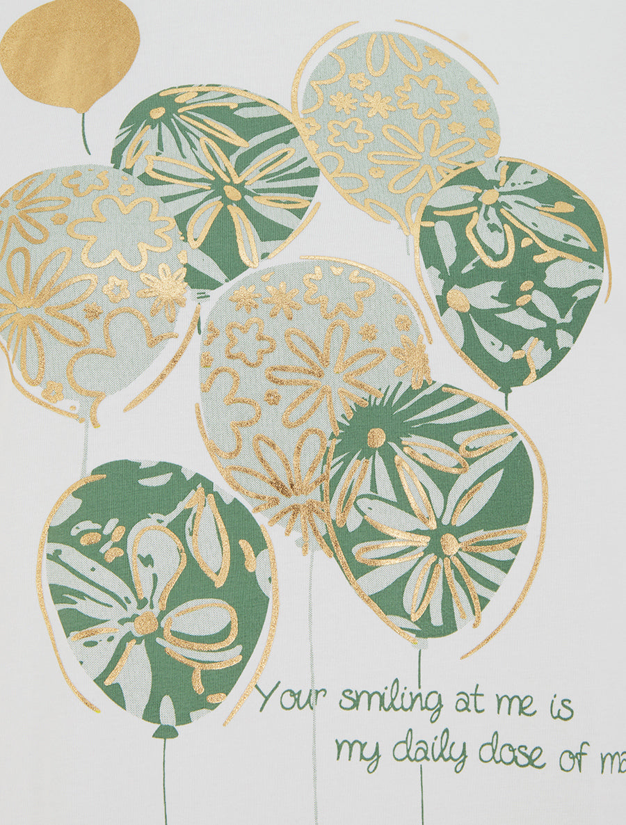 T-shirt à message et motif ballons de baudruche - Kaki - 3