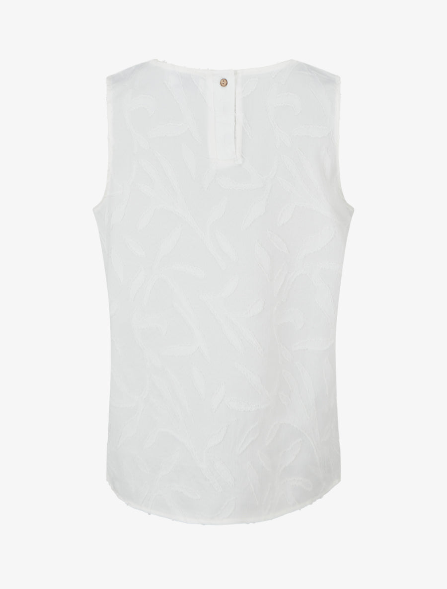 Top sans manches en tissu texturé - Blanc - 2