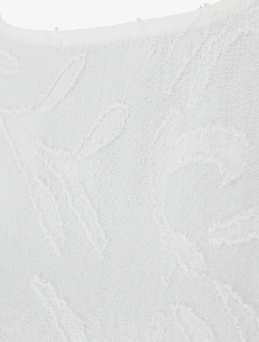 Top sans manches en tissu texturé - Blanc - 3